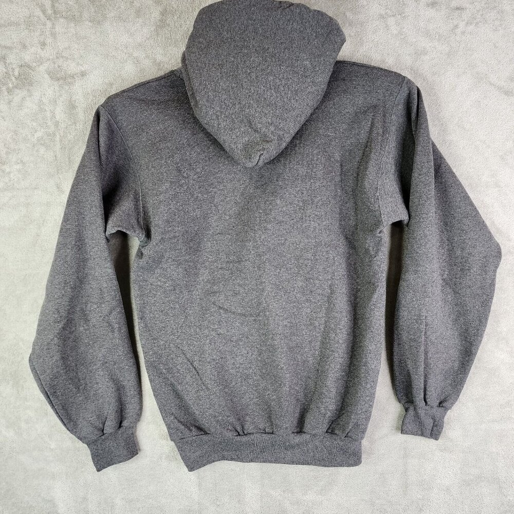 Disney Mickey Mouse Gray Fleece Hoodie Long Sleeve Drawstring Cotton Blend S - Picture 4 of 6